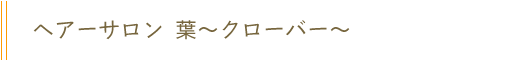 ヘアーサロン 葉〜クローバー〜
